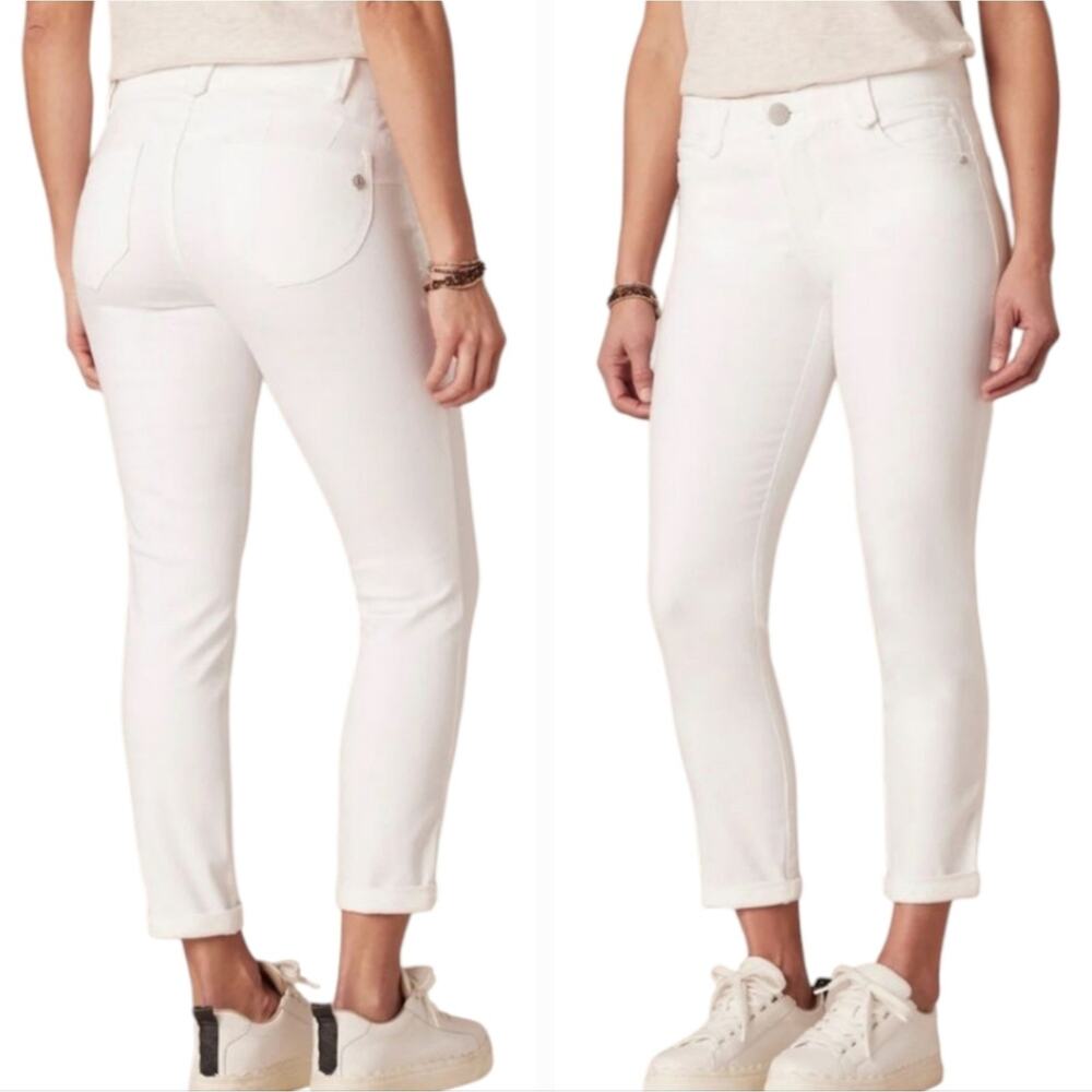 Democracy Ab Solution Optic White Skinny Ankle Jeans Cuffed Stretch Plus size 20